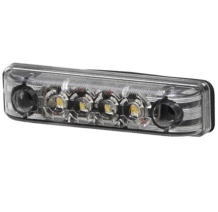 Lampa de poziție față HELLA cu LED-uri, model 2PG 357 010-021, dimensiuni 65 x 16 mm, include catadioptru, alimentare 12 V